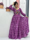 PC N02 Bandhani Printed Gamathi With Real Mirror Work Gown Wholesale Market In Surat
